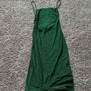 Reformation Sparkling Green Bodycon Midi Dress